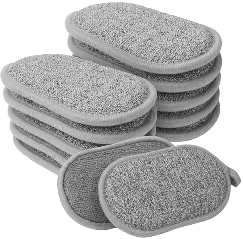 Confezione da 12 Spugna piatti per la pulizia della cucina, Spugnette cucina multiuso, riutilizzabili e innocue per le mani,adatte per la pulizia di Spugne piatti sui ripiani del bagno e sulle pentole