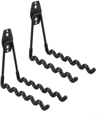 Zilimontt Gancho de pared resistente de metal doble para garaje para herramientas de jardín, escaleras, bicicletas, organización de almacenamiento con revestimiento antideslizante, soporta hasta 40