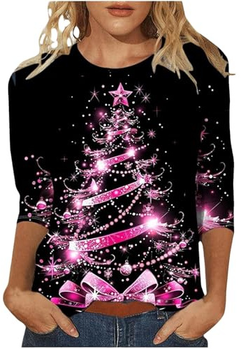 Yinguo xmas jumpers for women uk Christmas Jumpers for Women Ladies Sweaters UK Tshirts Jumper Ugly Sweater Long Sleeve Winter Jumper Outwear Shirt Plus Size Fashion Tops Women's Blouse