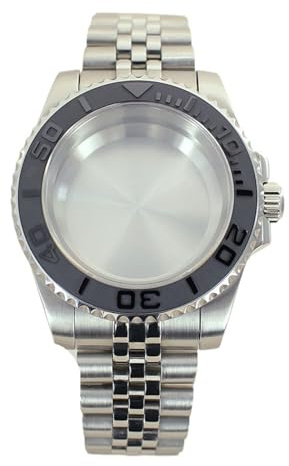 1 st 40 mm klockfodral Safirglas for Eta2824 Movement Jubilee Rem Slide Spänne 20ATM(L-solid-flat)