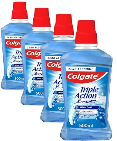 Colgate Triple Action Xtra White Mouthwash 500ml (Pack of 4)