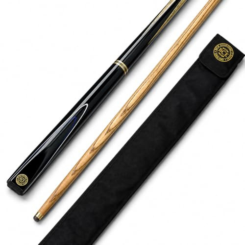 BCE RSC.1A - Stecca da Biliardo in Frassino, Unisex, 145 cm con Punta da 9,5 mm, Testa Nera/Albero in Legno Naturale, 145 cm
