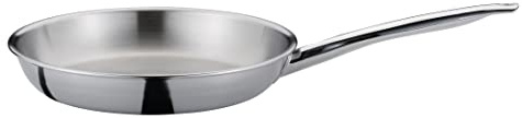 Spring 0414856032 Brigade Premium Bratpfanne, Edelstahl, silber, 5,5 x 35 x 58 cm | induktionsgeeignet, spülmaschinenfest, backofenfest, für alle Herdarten, polierte Bratfläche, 4, 5 cm hoch