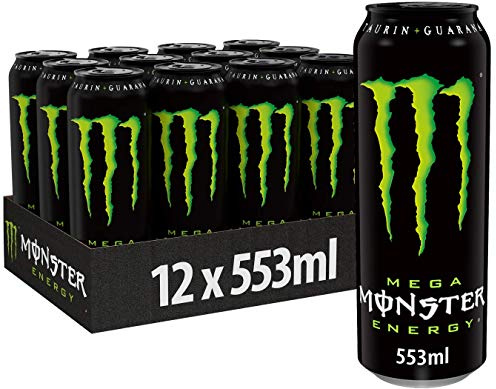 Monster Energy - koffeinhaltiger Energydrink mit klassischem Energy-Geschmack - in wiederverschließbaren Einweg Dosen (12 x 553 ml) | Koffeinhaltiger Energydrink mit klassischem Energy-Geschmack