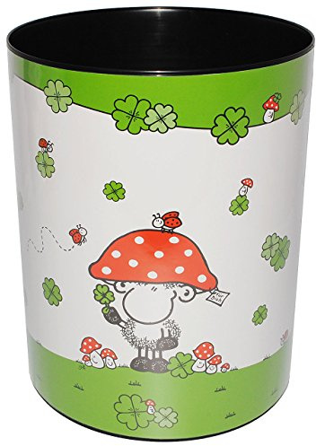 alles-meine.de GmbH Papierkorb/Behälter - Schaf Sheepworld - aus Kunststoff - Mülleimer/Eimer - Aufbewahrungsbox für Kinder - Mädchen & Jungen - Abfalleimer - Ganz viel..
