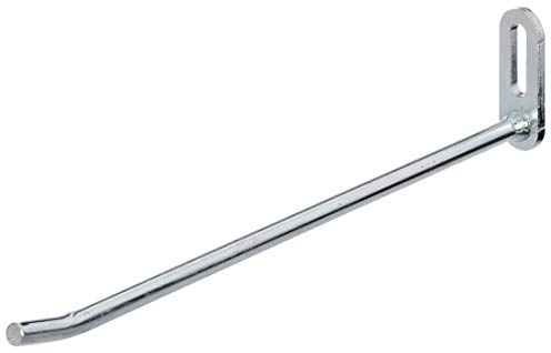 Alberts 805647 Gancio con piastra forata, angolato, zincato blu, profondità gancio 200 mm, tondino d’acciaio Ø7 mm