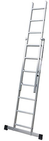 ALTIPESA Escalera Profesional de Aluminio de Apoyo Extensible con Barra estabilizadora 2 x 9 peldaños Serie Top
