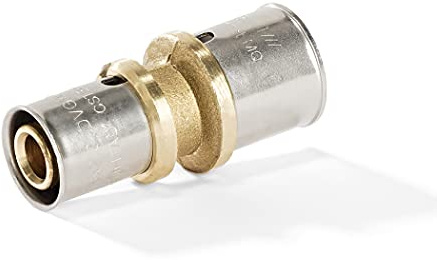 H2O-Flex Pressfitting Kupplung reduziert 32x3,0mm - 20x2,0mm, Verbundrohr | für Mehrschichtverbundrohr, Aluverbundrohr, DVGW zertifiziert, Pressprofil: TH, U und H