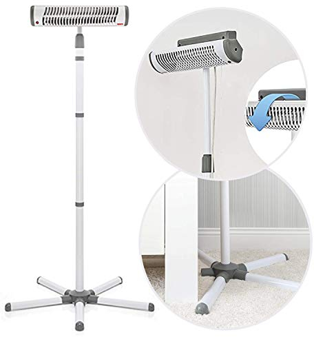 Reer Wickeltischstrahler EasyHeat Flex, Heizstrahler mit Standfuß, Wärmelampe fürs Baby, kompaktes Design, 1 Stück (1er Pack), 230V/500W, weiß