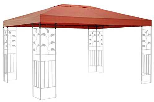 QUICK STAR Techo de Repuesto para cenador de jardín 3x4m Rojo Naranja con Revestimiento de PVC