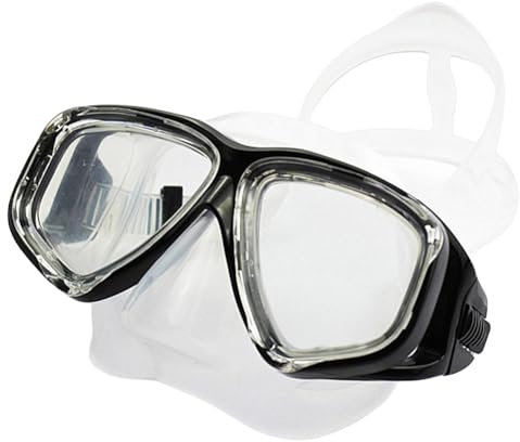 WOWDECOR Tauchmaske für Erwachsene und Kinder mit Kurzsichtigkeit Kurzsichtig, Schnorchelmaske Taucherbrille Dioptrin Dioptrien Korrektur, Schwarz (-5,0)