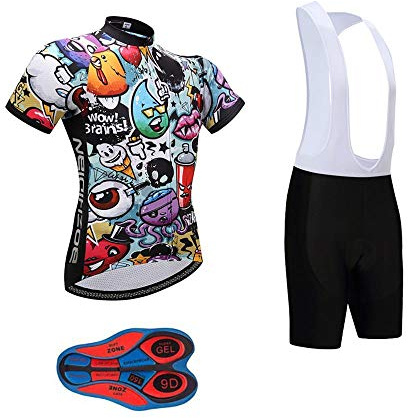 Moxilyn Fahrradtrikot mit kurzen Ärmeln, schnelltrocknend, atmungsaktiv, mit reflektierenden Streifen für den Sport
