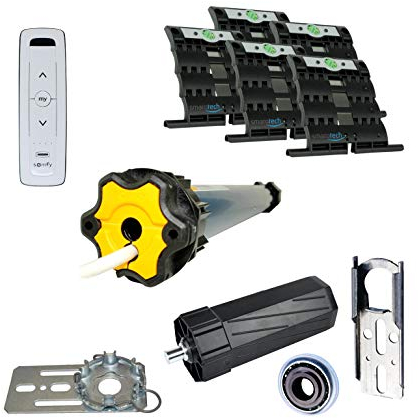 smarotech® Nachrüstset zum Modernisieren von Gurt/Kurbel auf Rollladenmotor Oximo 50 io 15/17 (bis 6,5m²) mit Situo 5 io II pure inkl. smarotech® Montageset SW60 (für 60mm 8-kant-Wellen)