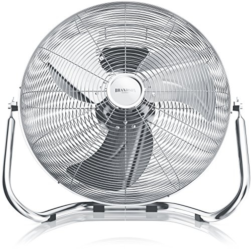 Brandson - Windmaschine Retro Stil 160 Watt - Ventilator in Chrom - Standventilator 50 cm - Bodenventilator - hoher Luftdurchsatz - stufenlos neigbarer Ventilatorkopf - GS Geprüfte Sicherheit