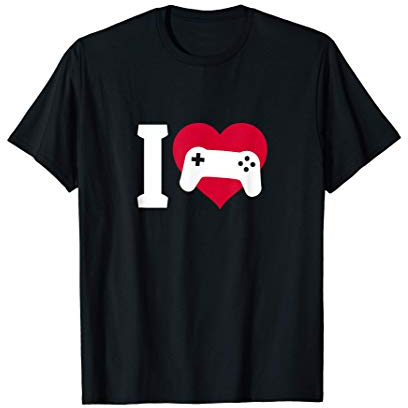 I Love Gaming Spiele Geschenk Game Over Controller Gamepad T-Shirt