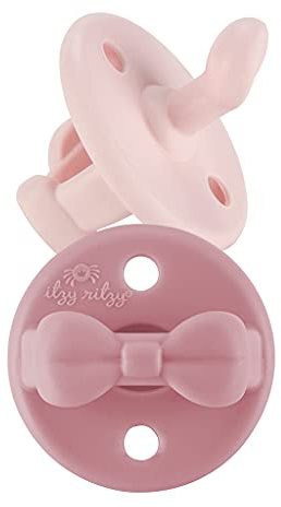 Itzy Ritzy Silicone Orthodontic Pacifiers Set of 2, 0-6M, Ballet & Primrose