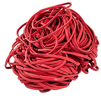 D.RECT Gummiband Gummiring Bänder für Haushalt, Größe: 1.3x4mm 1/2 Umfang 160mm, Arbeit, Büro wiederverwendbar haltbar langlebig stabil 1kg Beutel Rot