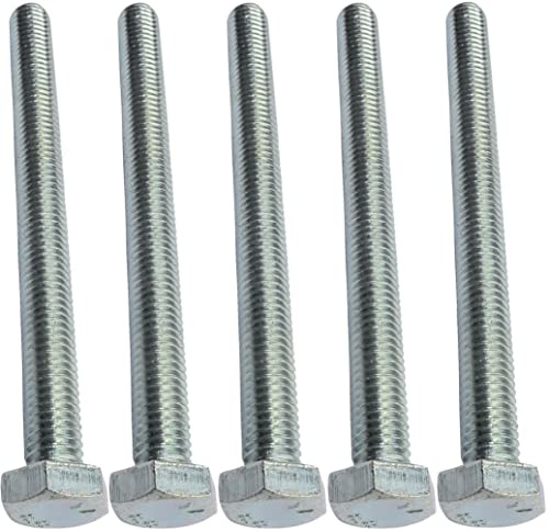 AERZETIX - C47335 - Satz von 5 stück - bolzen schrauben sechskantschrauben M8x90 - mit sechskantkopf - Ø8x90mm - DIN 933 - klasse 8.8 - aus verzinktem stahl - heimwerken - montagewerkzeug eisenwaren