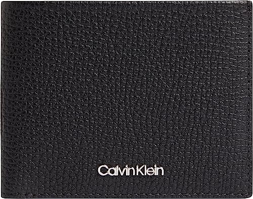 Calvin Klein Homme Portefeuille Minimalism Bifold Cuir, Noir (Ck Black), Taille Unique