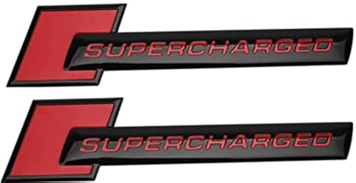 2 Stück Metall-Emblem, Premium-Auto-Abzeichen für den Kofferraum, Seitenkotflügel-Aufkleber (schwarz-rot)
