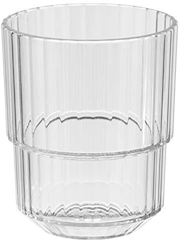 APS Bicchiere in plastica Tritan di alta qualità con 0,15 litri, senza BPA, impilabile, infrangibile, riutilizzabile, lavabile in lavastoviglie, 150 ml, trasparente