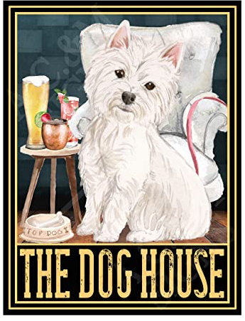 Metal Sign Plaque The Dog House Westie Home Bar Man Cave Garden Shed Garage Pub Decor Shed Garage size 10x8in ref8357