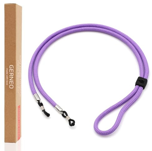 GERNEO® – DAS ORIGINAL – Florenz – Premium Brillenband für Sonnenbrillen & Lesebrillen mit Silber Halterungen – diverse Farben – verstellbar mit Kabelzug & Logogravur