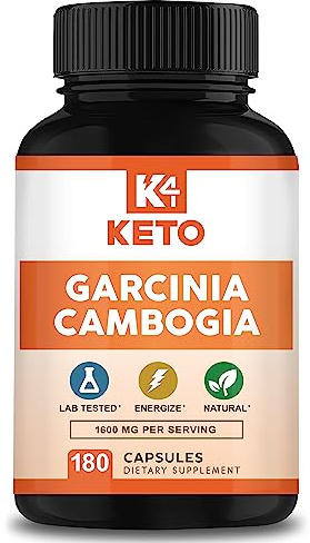 Garcinia Cambogia 1600 mg (180 Capsules) - Pure Natural Extract Supplement Pills - Standardized Garcinia Cambogia Alternative to Drops, Gummies, Liquid, Tea & Powder
