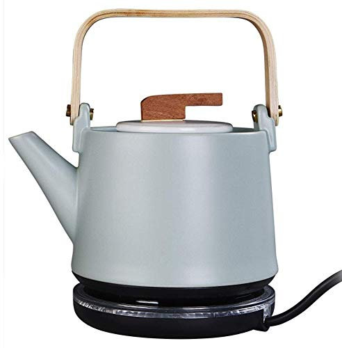 Kettles Théière en céramique sans fil |Bouilloire électrique | 0,8 litre |Arrêt automatique et protection contre l'ébullition à sec |1000W Rapide (Couleur : Vert) Present