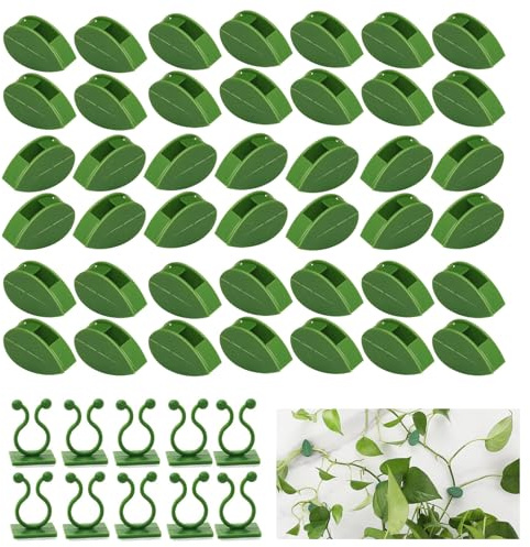 DARENYI 100 Stück Pflanzenclips für Kletterpflanzen, Selbstklebende Pflanzenklammern Pflanzenhalter Wand Pflanzen Clips Wand für Gartenbaupflanzen, Reben, Gemüsepflanzen, Pflanzen Stängel