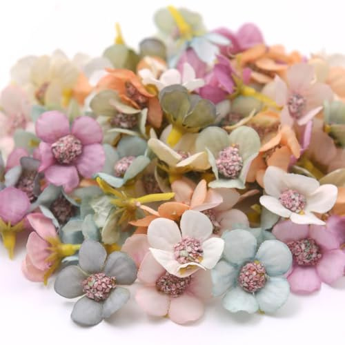 BZKSER Blumen deko - 50 pcs deko Blumen, Künstliche Blumen,Mini Bunt Gänseblümchen Blütenköpfe,künstliche Blumen deko,Kunstblumen Köpfe Deko für Hochzeit Feste Partei Haus DIY Basteln,(2.5CM)