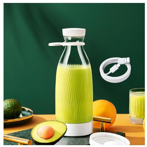MELLYD Mini Blender Smoothie, 500 ML, Conception à 6 Lames Blender Juicely, Recharge USB Portable sans Fil Bouteille Mixeur, Convient pour Les Voyages, L'ExtéRieur, La Voiture,White