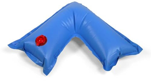 Wassersack Ecke 4er Set zur Beschwerung von Pool Winterabdeckungen - Befestigungsschlauch mit Einfüllstutzen für versenkten Pool - PVC Randsack in blau
