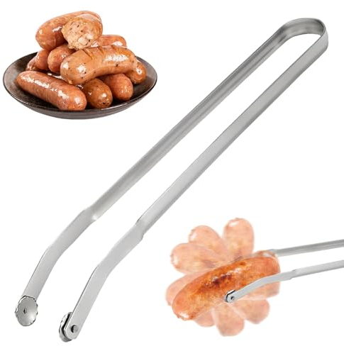 CXINLky pince barbecue roulette - En acier inoxydable - Pour viande et saucisses - Pince à Grillade, Pince a Barbecue, Pince Barbecue Grill Up, Accessoires de Gril