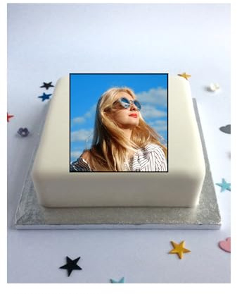 7.5 inch Personalised Your Photo/Your Logo SQUARE Cake Topper Edible Premium Icing Sheet Cake Topper