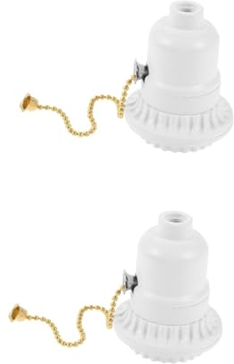 jojofuny 2stücke Pull Chain Lampenfassung Mit Schalter Für -haushaltslampe Weiße -fassung Für Tisch Und Stehlampe Vielseitig Einsetzbar Installieren Langlebig Und Sicher