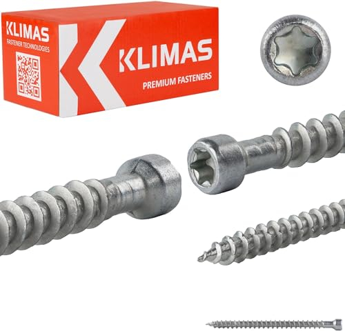 WKFC Ø10 x 550-25 Stück Holzbauschrauben Konstruktionsschrauben Vollgewinde Zylinderkopf ETA TORX 50