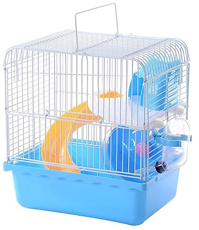 WOONEKY 2-Lagiger Hamsterkäfig für Kleintiere Robustes Haustierspielzeughaus mit Stylischem Design für Hamster Mäuse und Chinchillas