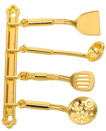 Abaodam 5pezzi Utensili Da Cucina in Miniatura in Scala Per Casa Delle Bambole Mini Spatola Cucchiaio Mestolo Accessori Da Cucina Per Giochi Finzione