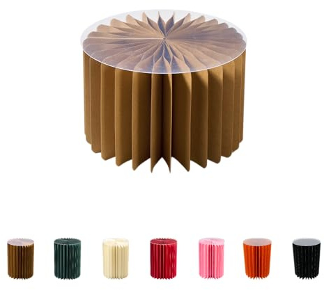 Faltbare Papiersäule - Dekosäule - Vielseitig Einsetzbar als Beistelltisch, Sockel oder Blumenhocker -Platzsparend & Leicht - Ideal für Wohnzimmer, Flur & Events (natur, Ø30 H 20 cm)