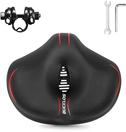 AEYINO Noseless Oversized Bike Seat for Men and Women,Comfortable Wide Bicycle Saddle Waterproof Soft Memory Foam Padded Replacement Cushion for MTB,Peloton,Mountain,City,Road,Exercise Bikes