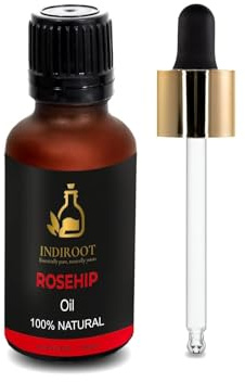 INDIROOT Olio di rosa canina | Olio essenziale naturale al 100% per la cura della pelle, dei capelli e del viso (15 ml, rosa canina)