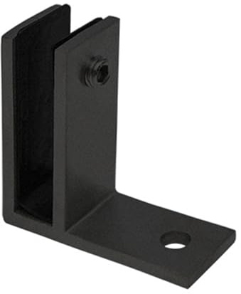 Pince de serrage en acier inoxydable 304 noir pour garde-corps – Support pour verre épais de 10 mm-12 mm – 1 pince F pour une utilisation domestique et jardin