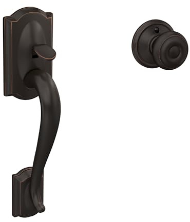 SCHLAGE Century Lower Half Entry Handleset, Georgian Knob, Aged Bronze