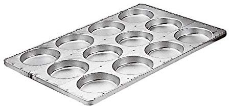 Paderno 41752-12 Teglia per Focaccine 12 Pezzi, Alluminio