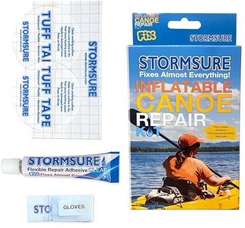 Stormsure uppblåsbar kanot- och kajakreparationssats - Idealisk för uppblåsbara kajaker och kanoter: Snabbfix för punkteringar, rivningar och läckor