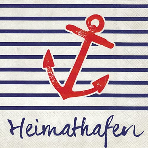 IHR Ideal Home Range - Servietten Heimathafen maritim 33x33cm 20 Servietten pro Packung