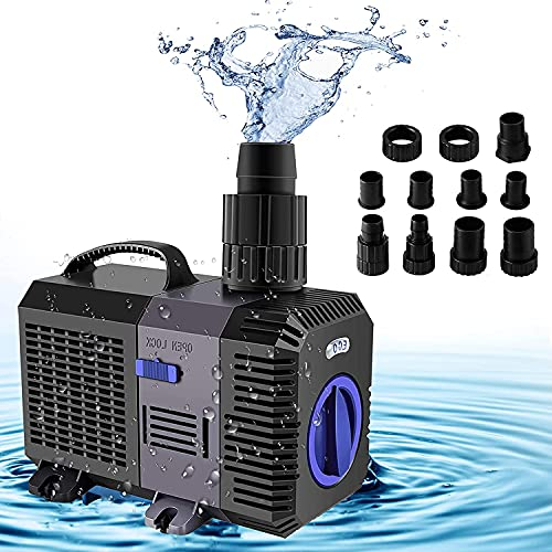 YAOBLUESEA Super ECO Pompe de bassin avec axe en céramique de bassin jusqu'à 4500L/h 30W