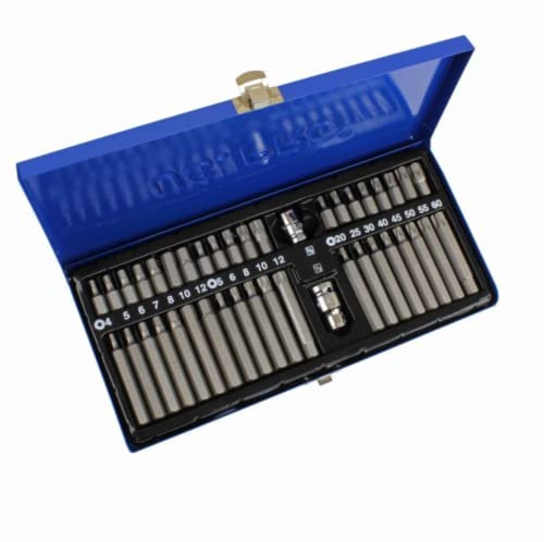 US PRO 42pc Bit Set, Hex, Allen, Torx, Star, Spline Sockets 3/8-1/2 dr B1486
