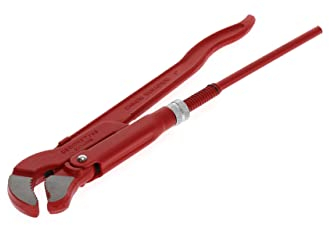 GEDORE red Clé serre-tubes coudée à 45°, Largeur 40 mm/1 pouce, suédoise, mâchoires en S, résistante, denture inversée, R27140010